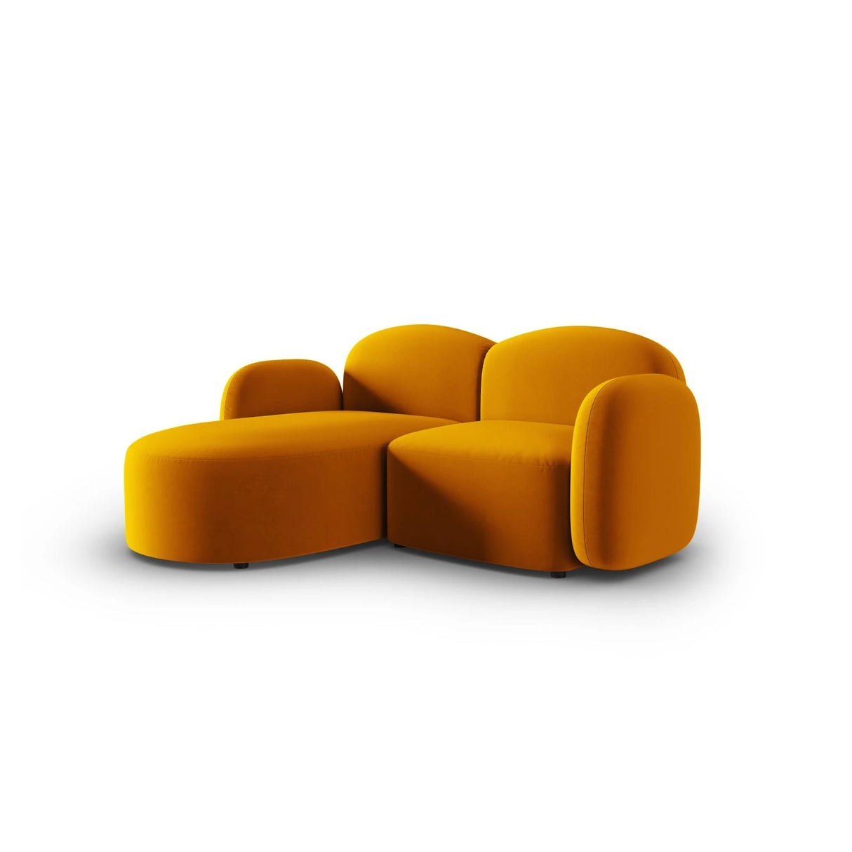 Blair 3-Sitzer Ecksofa Links, mit Bezug aus Samt (CasMos) in Gelb, 194x167 cm – Bild 2
