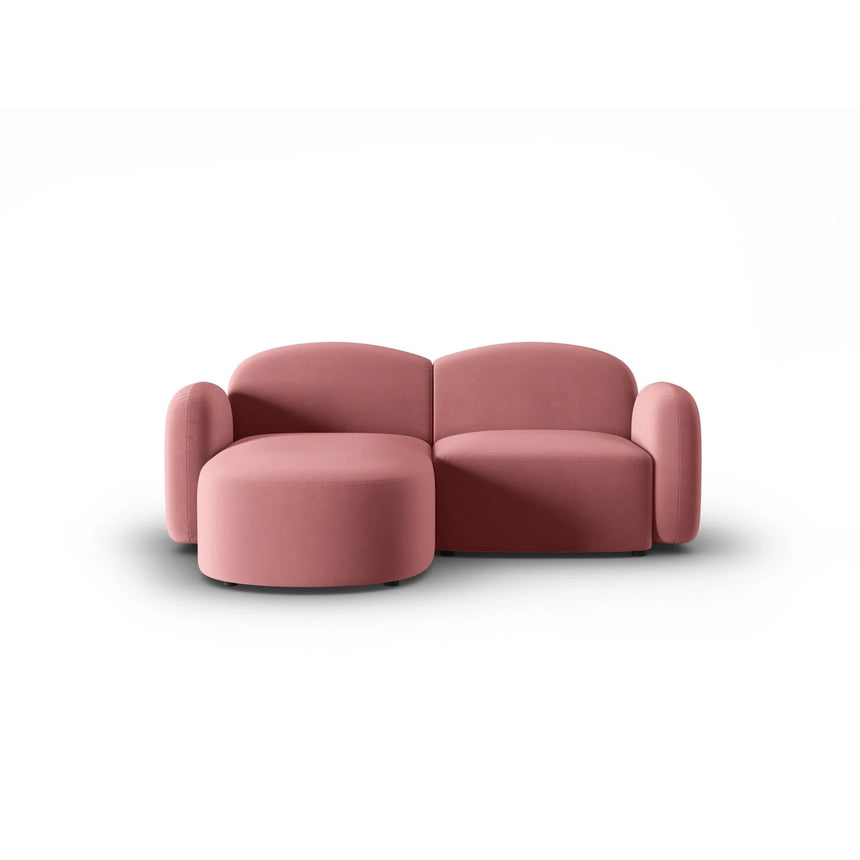 Blair 3-Sitzer Ecksofa Links, mit Bezug aus Samt (CasSal) in Salmon, 194x167 cm – Bild 1