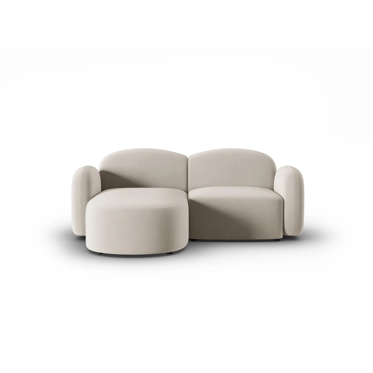 Blair 3-Sitzer Ecksofa Links, mit Bezug aus Samt (CasSan) in Ecru, 194x167 cm – Bild 1