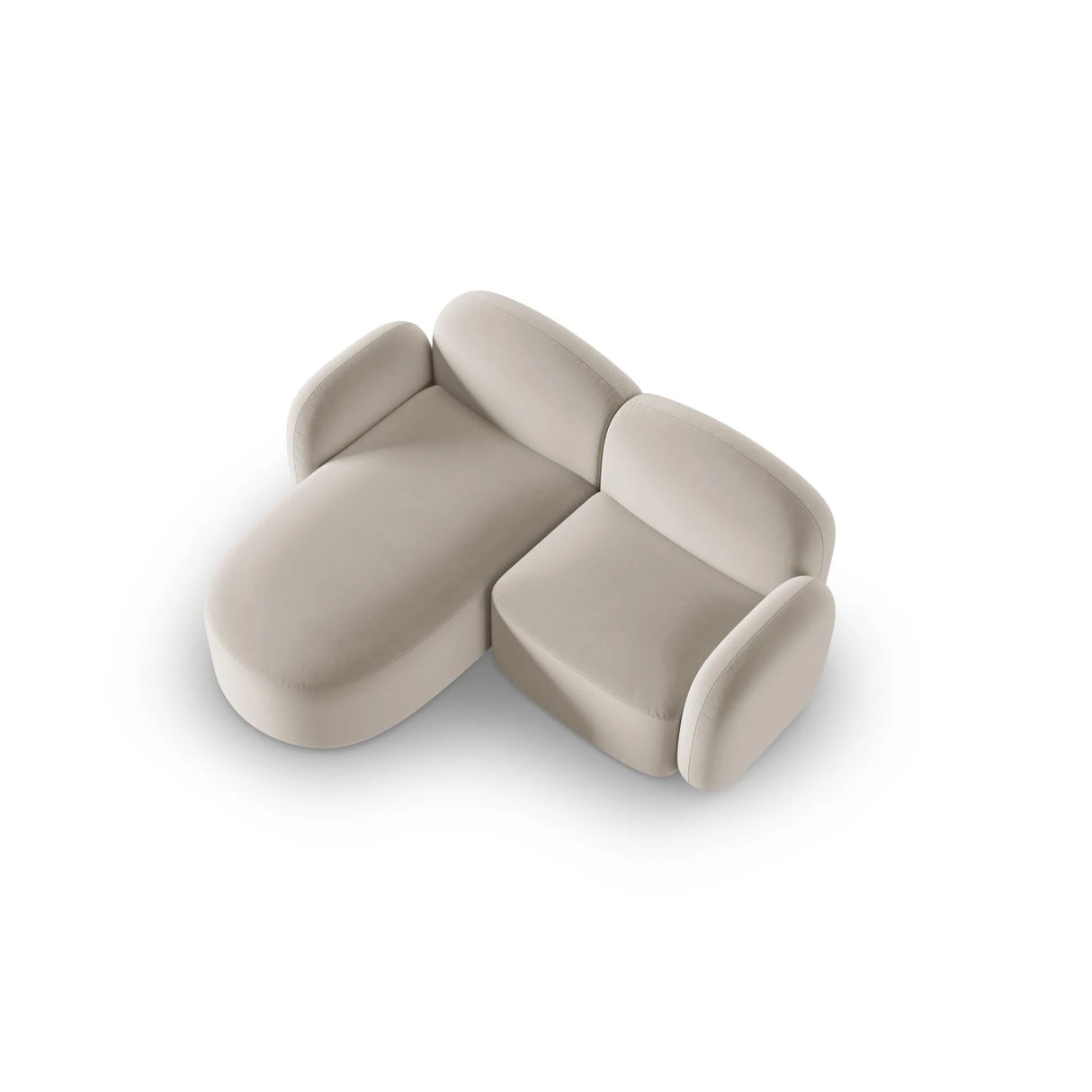 Blair 3-Sitzer Ecksofa Links, mit Bezug aus Samt (CasSan) in Ecru, 194x167 cm – Bild 4