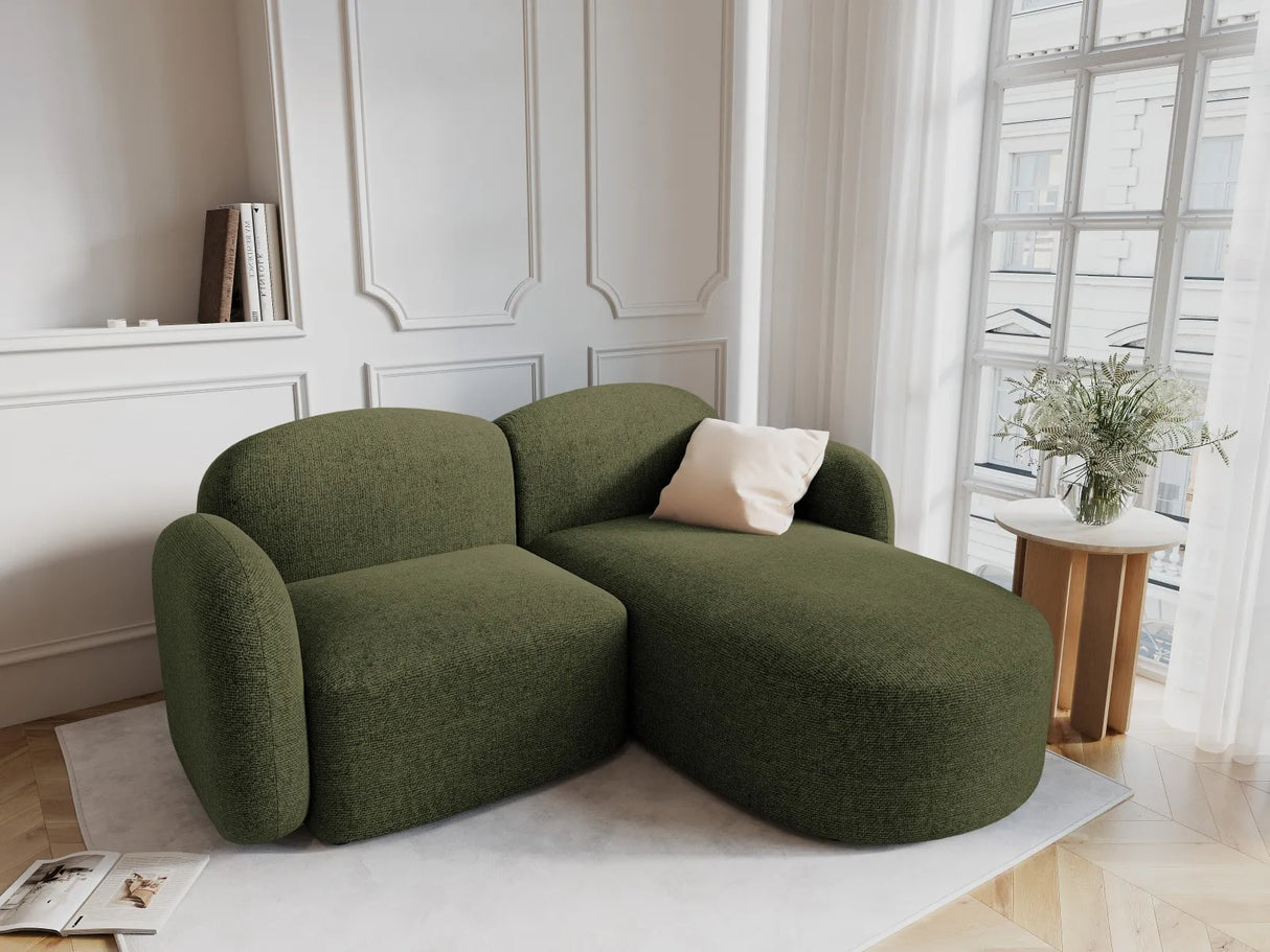 Blair 3-Sitzer Ecksofa Rechts, mit Bezug aus Chenille (Leg10) in Green Melange, 194x167 cm – Bild 2