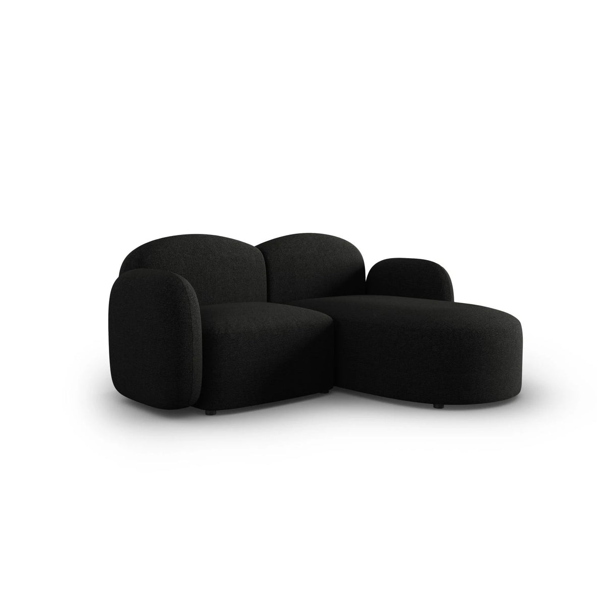 Blair 3-Sitzer Ecksofa Rechts, mit Bezug aus Chenille (Leg19) in Black Melange, 194x167 cm – Bild 4