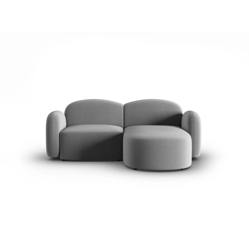 Blair 3-Sitzer Ecksofa Rechts, mit Bezug aus Samt (CasAsh) in Hellgrau, 194x167 cm – Bild 1