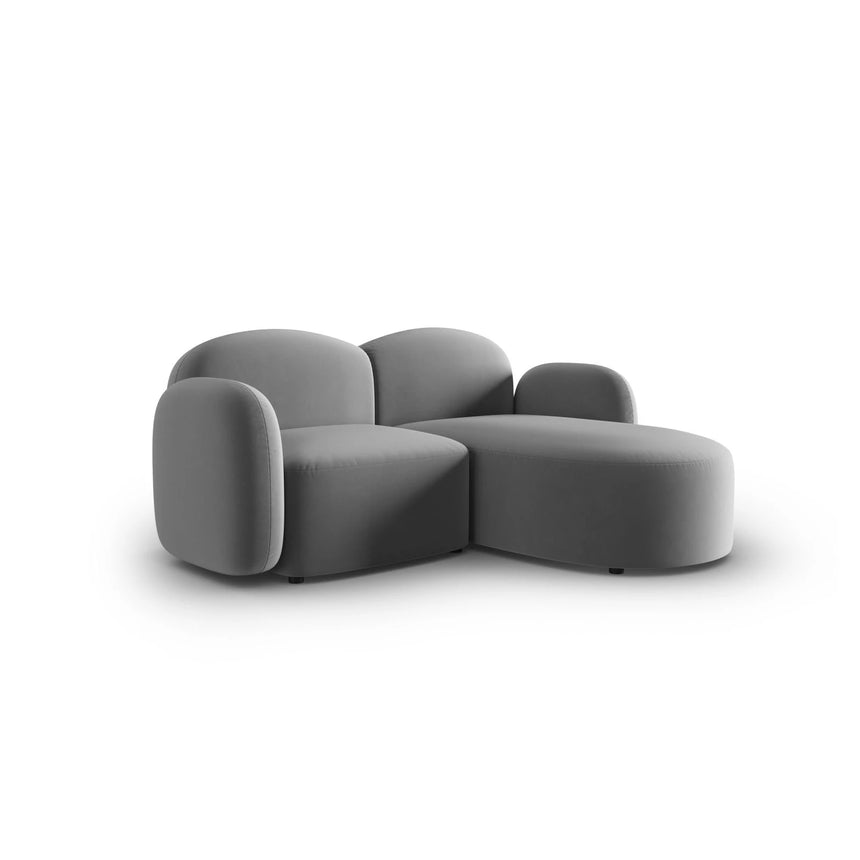 Blair 3-Sitzer Ecksofa Rechts, mit Bezug aus Samt (CasAsh) in Hellgrau, 194x167 cm – Bild 2