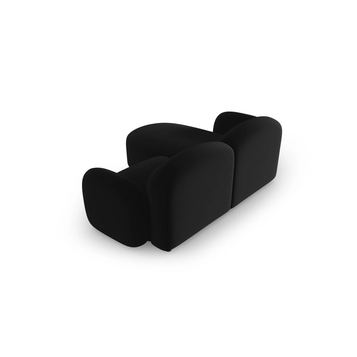 Blair 3-Sitzer Ecksofa Rechts, mit Bezug aus Samt (CasBla) in Schwarz, 194x167 cm – Bild 3