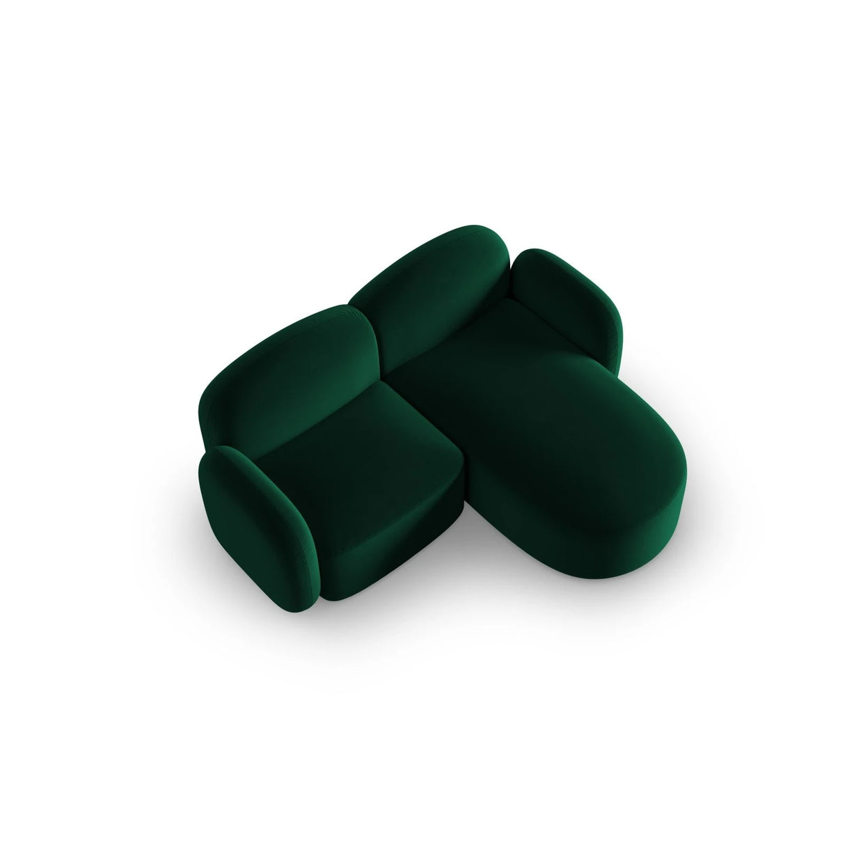 Blair 3-Sitzer Ecksofa Rechts, mit Bezug aus Samt (CasDeGr) in Flaschengrün, 194x167 cm – Bild 4