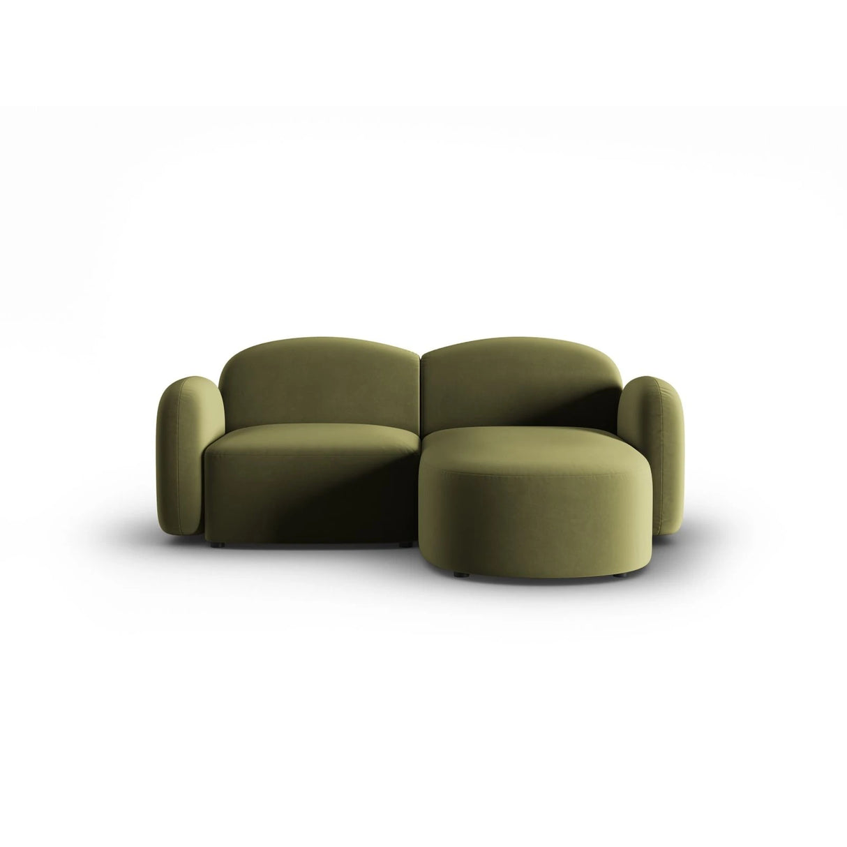 Blair 3-Sitzer Ecksofa Rechts, mit Bezug aus Samt (CasFor) in Light Green, 194x167 cm – Bild 1