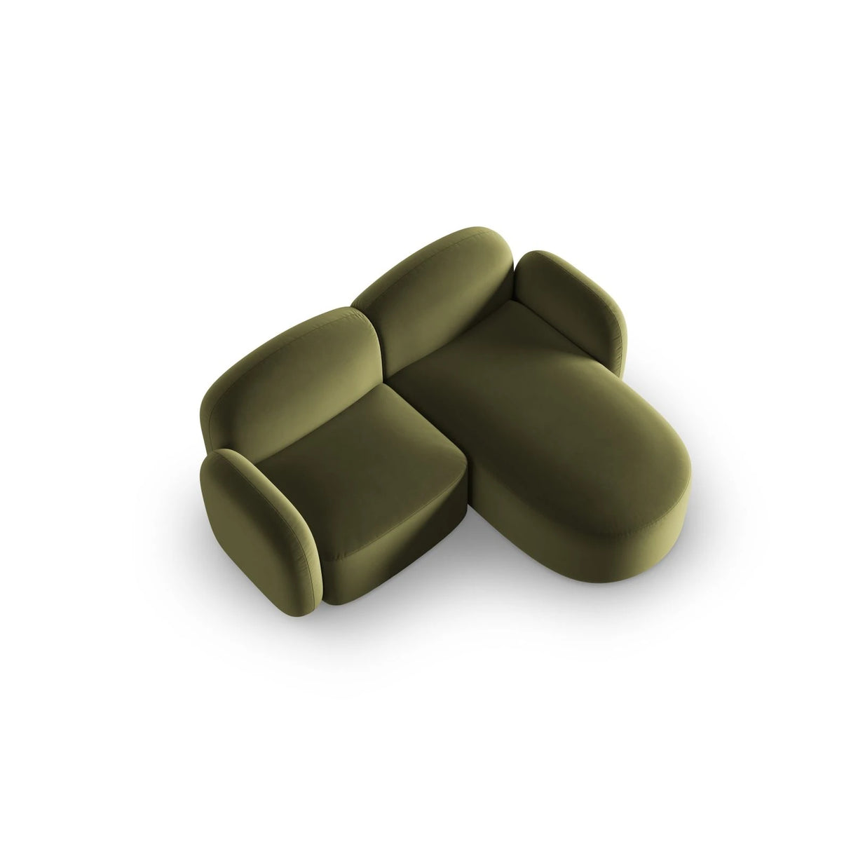 Blair 3-Sitzer Ecksofa Rechts, mit Bezug aus Samt (CasFor) in Light Green, 194x167 cm – Bild 4