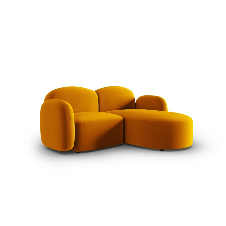 Blair 3-Sitzer Ecksofa Rechts, mit Bezug aus Samt (CasMos) in Gelb, 194x167 cm – Bild 2