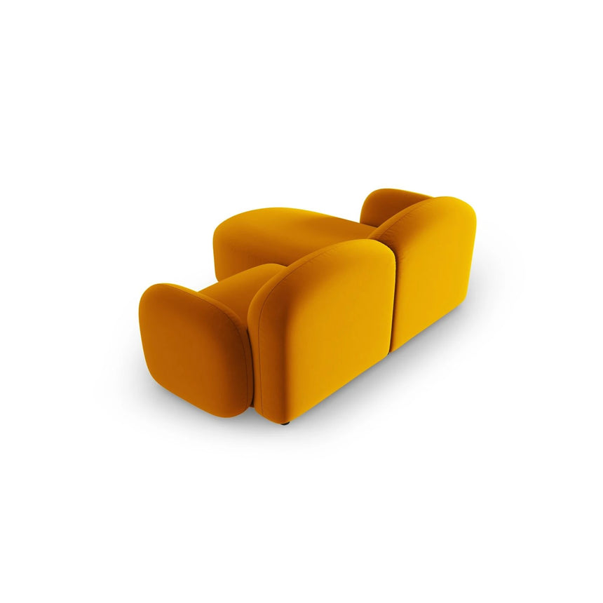 Blair 3-Sitzer Ecksofa Rechts, mit Bezug aus Samt (CasMos) in Gelb, 194x167 cm – Bild 3