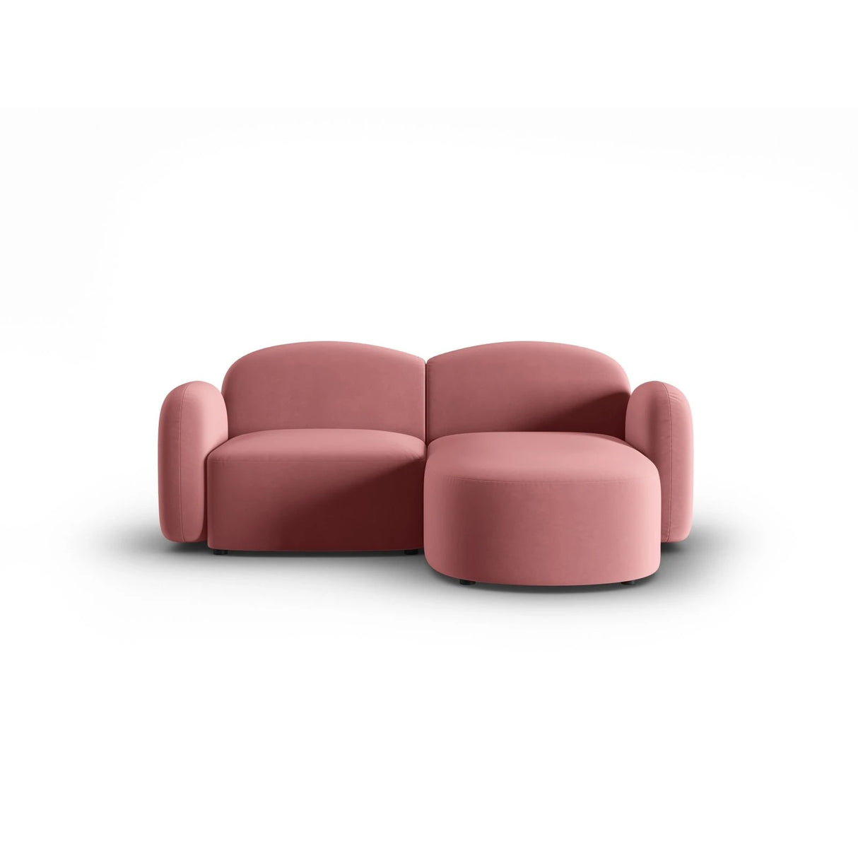 Blair 3-Sitzer Ecksofa Rechts, mit Bezug aus Samt (CasSal) in Salmon, 194x167 cm – Bild 1
