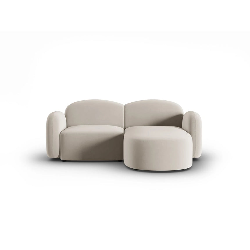 Blair 3-Sitzer Ecksofa Rechts, mit Bezug aus Samt (CasSan) in Ecru, 194x167 cm – Bild 1
