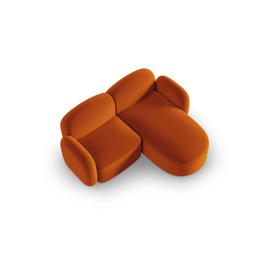 Blair 3-Sitzer Ecksofa Rechts, mit Bezug aus Samt (CasTerr) in Terrakotta, 194x167 cm – Bild 4