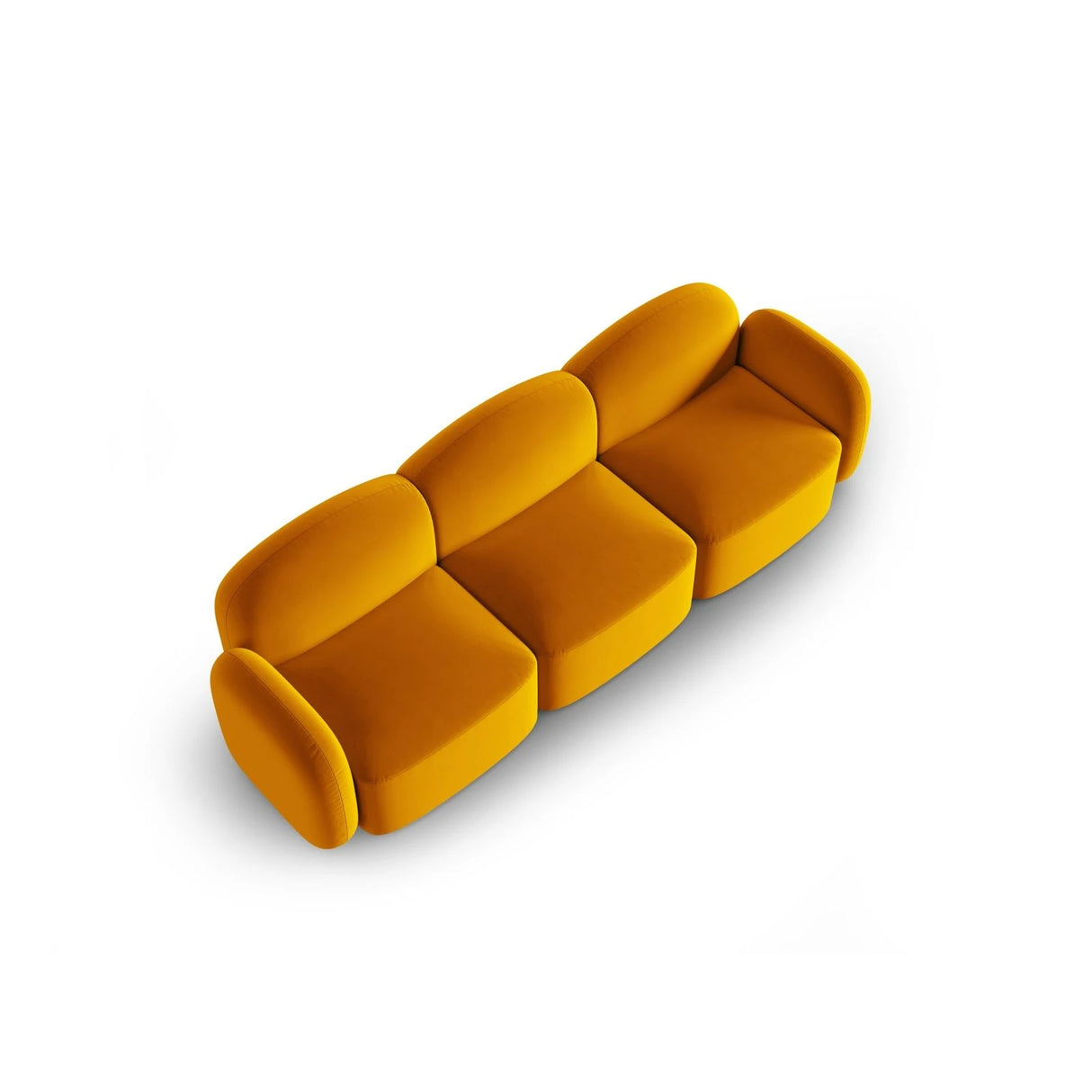 Blair 3-Sitzer Sofa mit Bezug aus Samt (CasMos) in Gelb, 274x95 cm – Bild 4