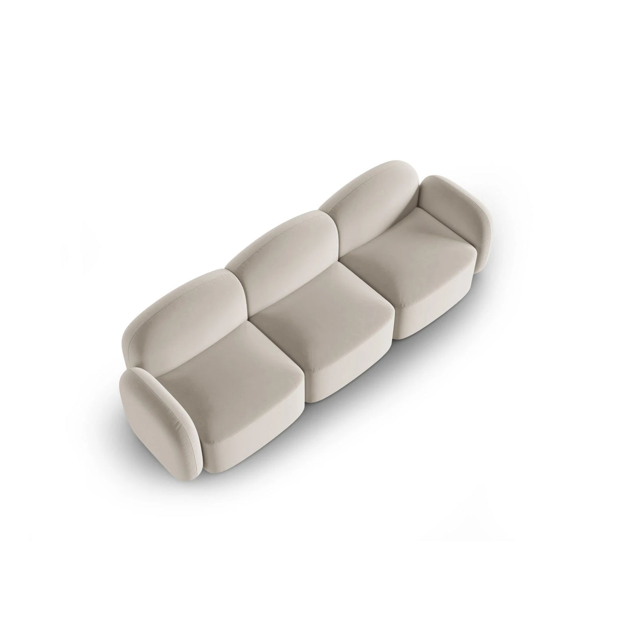 Blair 3-Sitzer Sofa mit Bezug aus Samt (CasSan) in Ecru, 274x95 cm – Bild 4