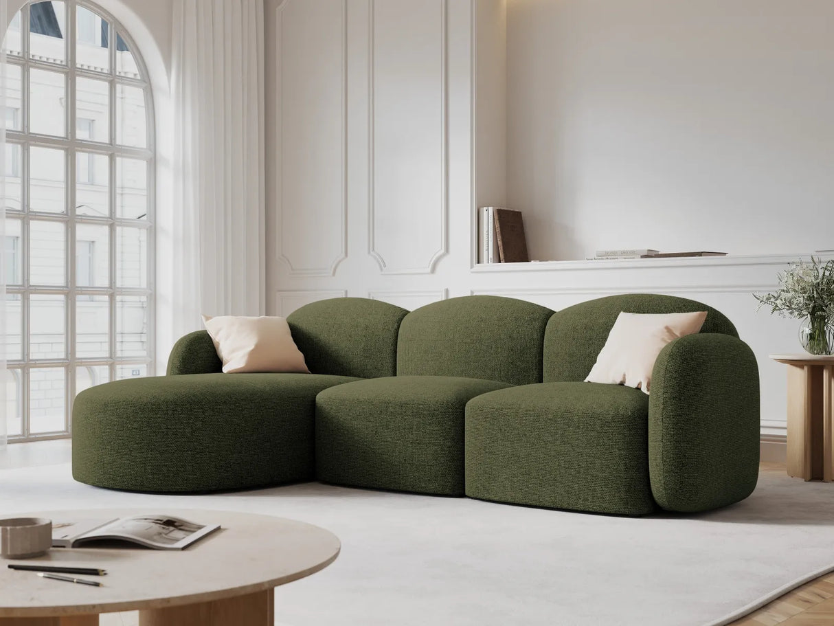 Blair 4-Sitzer Ecksofa Links, mit Bezug aus Chenille (Leg10) in Green Melange, 274x167 cm – Bild 2