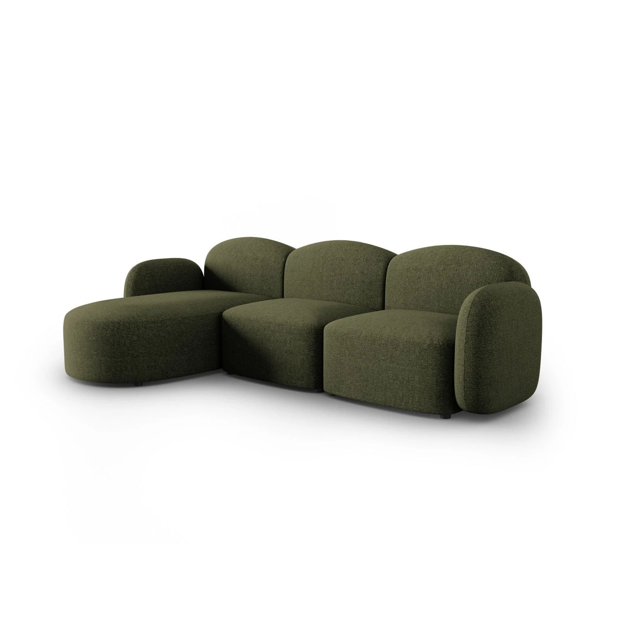 Blair 4-Sitzer Ecksofa Links, mit Bezug aus Chenille (Leg10) in Green Melange, 274x167 cm – Bild 4