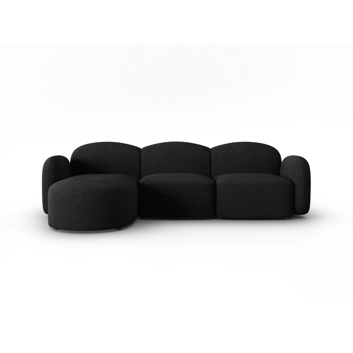 Blair 4-Sitzer Ecksofa Links, mit Bezug aus Chenille (Leg19) in Black Melange, 274x167 cm – Bild 1