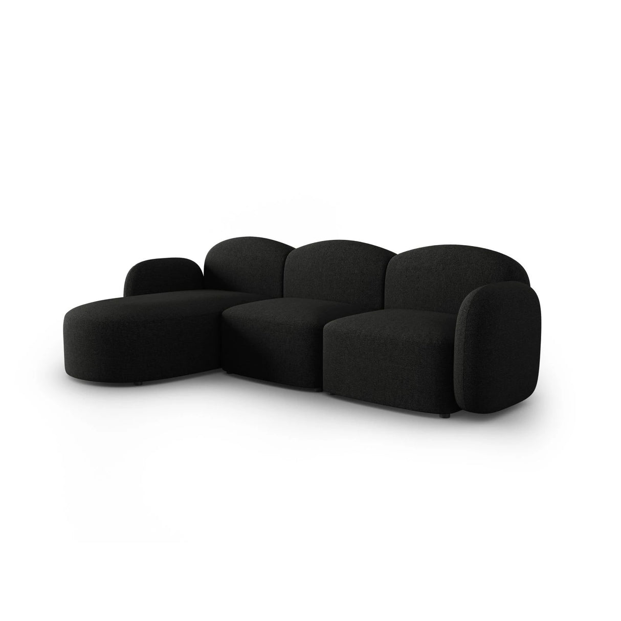 Blair 4-Sitzer Ecksofa Links, mit Bezug aus Chenille (Leg19) in Black Melange, 274x167 cm – Bild 4