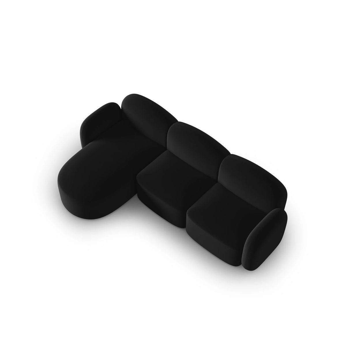 Blair 4-Sitzer Ecksofa Links, mit Bezug aus Samt (CasBla) in Schwarz, 274x167 cm – Bild 4