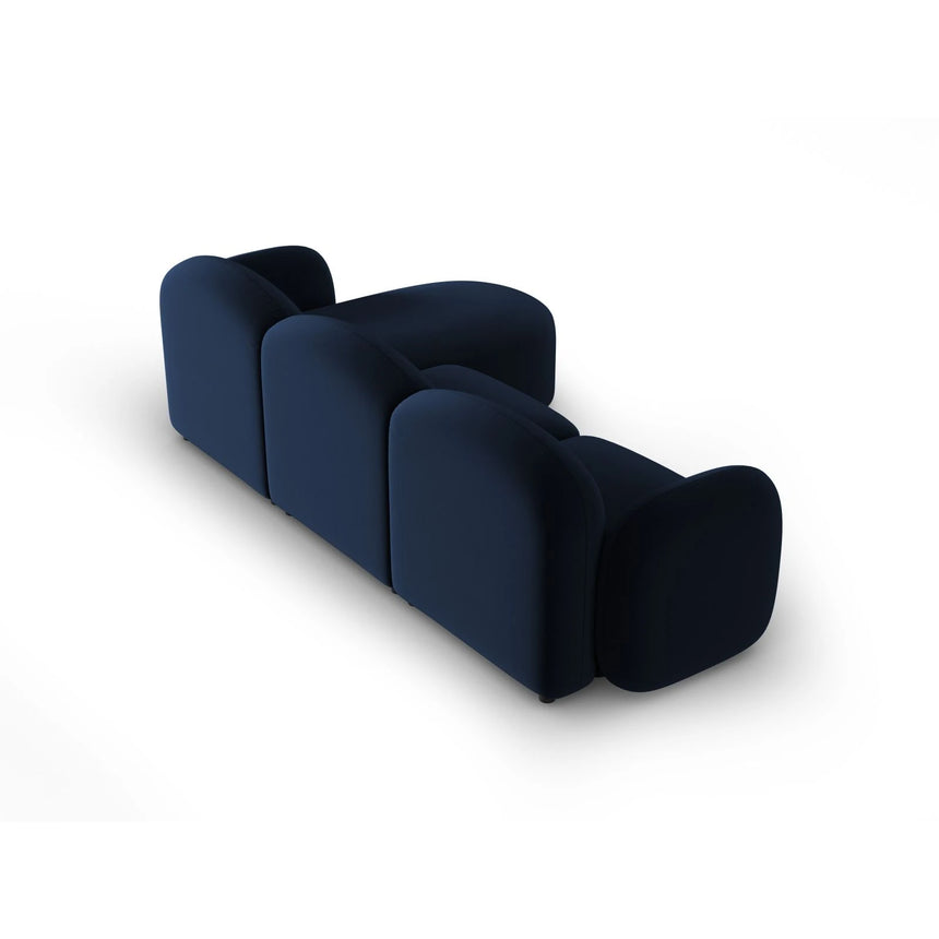 Blair 4-Sitzer Ecksofa Links, mit Bezug aus Samt (CasDeBl) in Königsblau, 274x167 cm – Bild 3