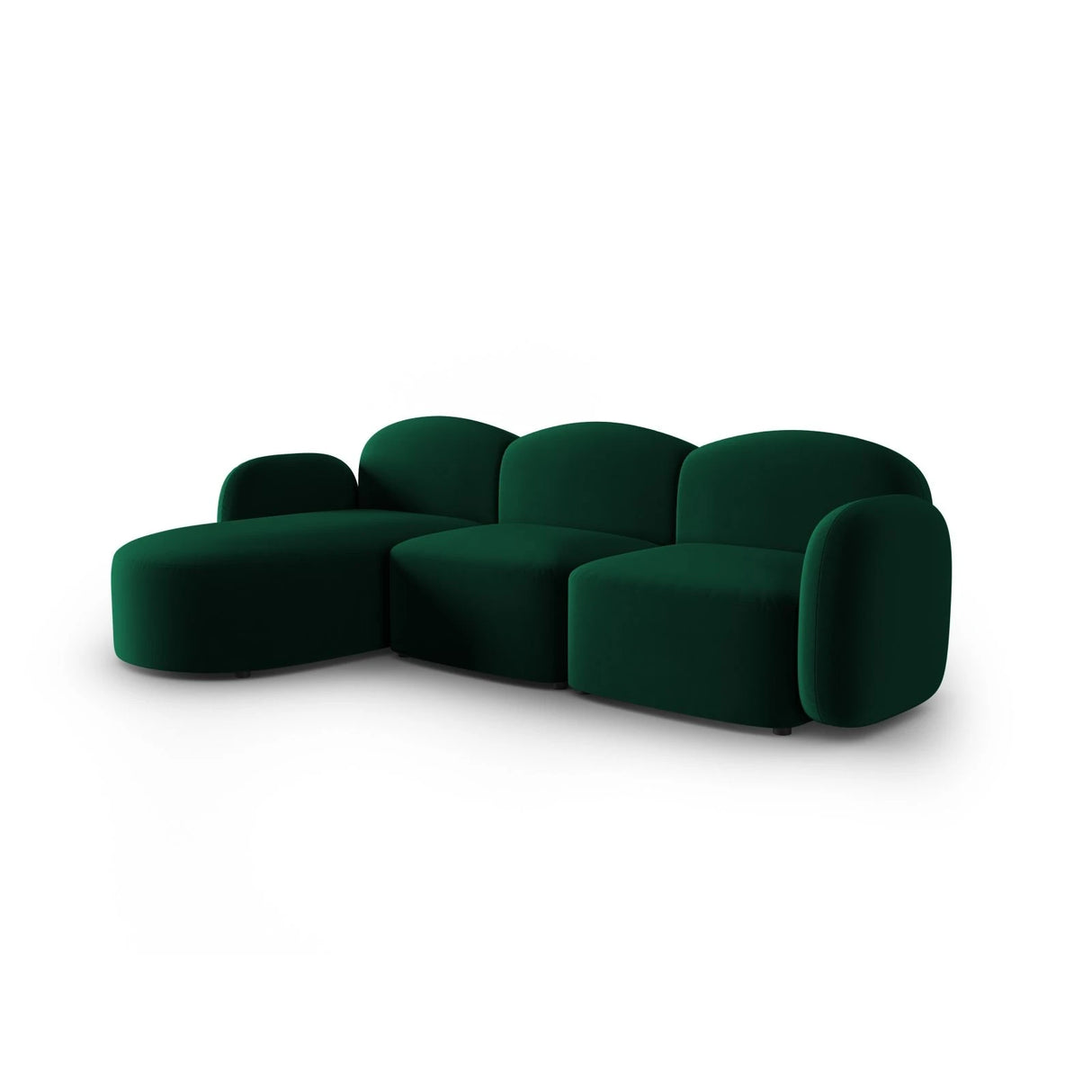 Blair 4-Sitzer Ecksofa Links, mit Bezug aus Samt (CasDeGr) in Flaschengrün, 274x167 cm – Bild 2