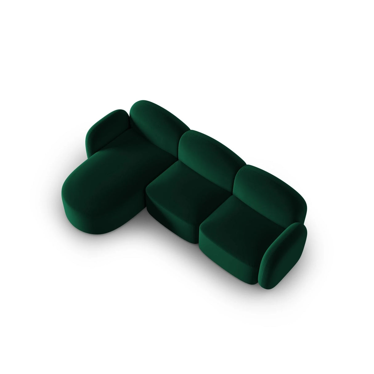 Blair 4-Sitzer Ecksofa Links, mit Bezug aus Samt (CasDeGr) in Flaschengrün, 274x167 cm – Bild 4