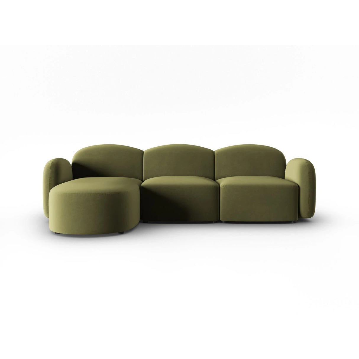 Blair 4-Sitzer Ecksofa Links, mit Bezug aus Samt (CasFor) in Light Green, 274x167 cm – Bild 1