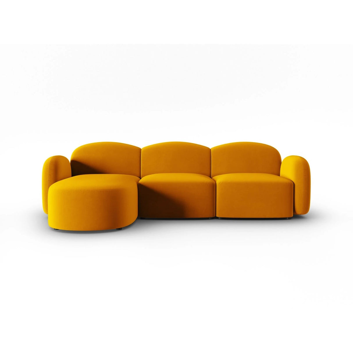 Blair 4-Sitzer Ecksofa Links, mit Bezug aus Samt (CasMos) in Gelb, 274x167 cm – Bild 1