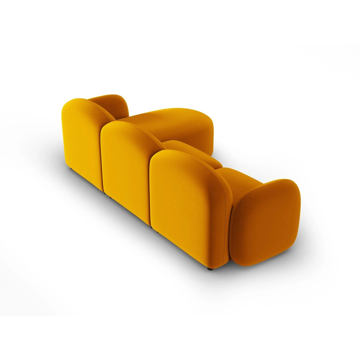 Blair 4-Sitzer Ecksofa Links, mit Bezug aus Samt (CasMos) in Gelb, 274x167 cm – Bild 3