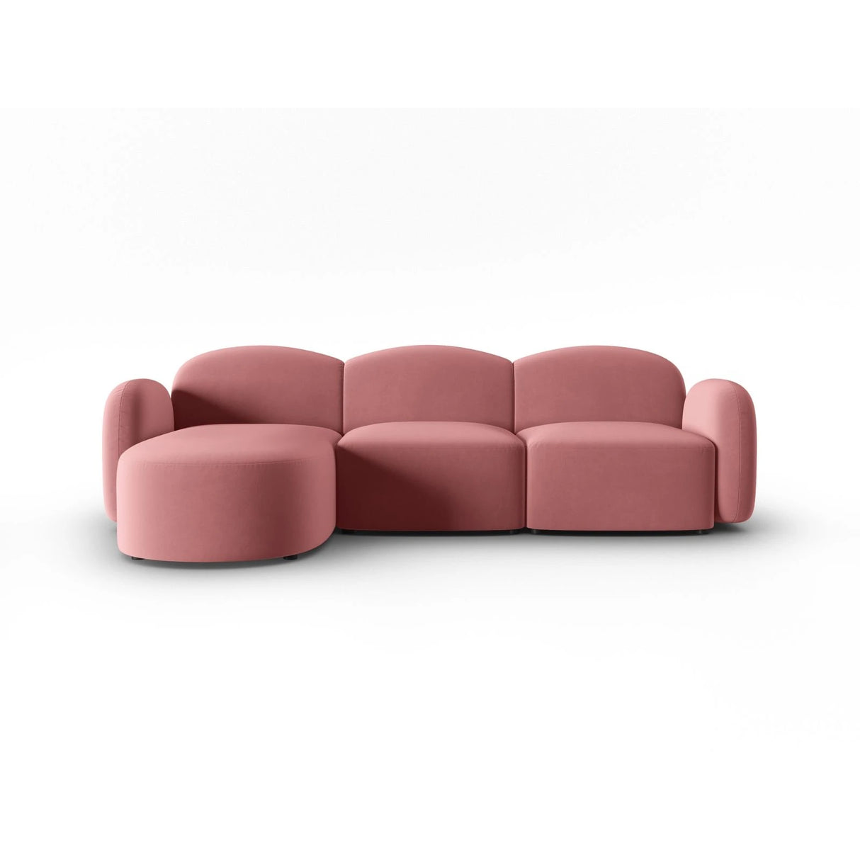 Blair 4-Sitzer Ecksofa Links, mit Bezug aus Samt (CasSal) in Salmon, 274x167 cm – Bild 1