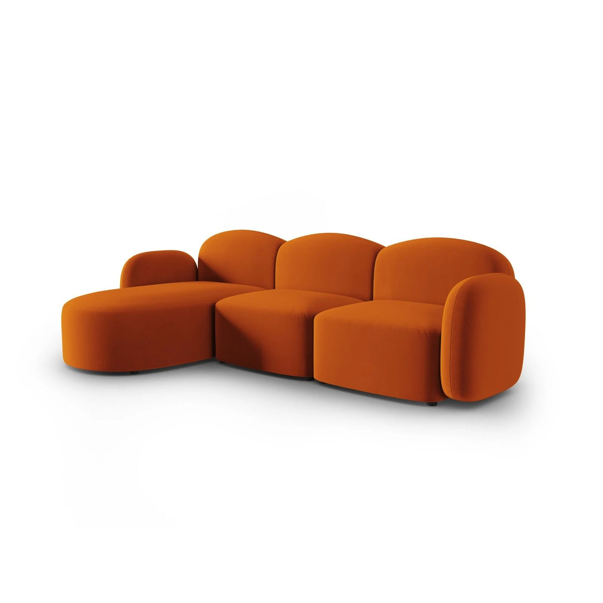 Blair 4-Sitzer Ecksofa Links, mit Bezug aus Samt (CasTerr) in Terrakotta, 274x167 cm – Bild 2
