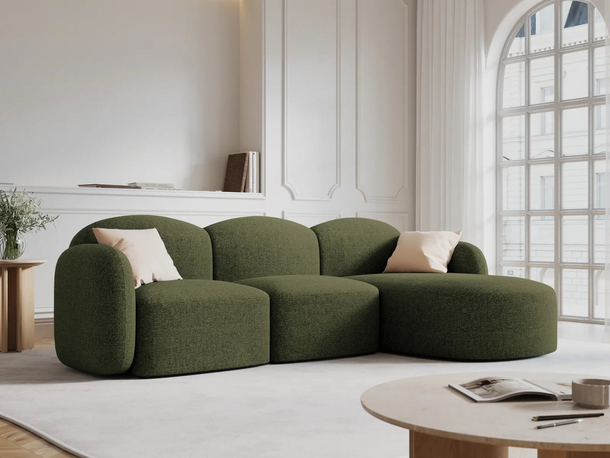 Blair 4-Sitzer Ecksofa Rechts, mit Bezug aus Chenille (Leg10) in Green Melange, 274x167 cm – Bild 2