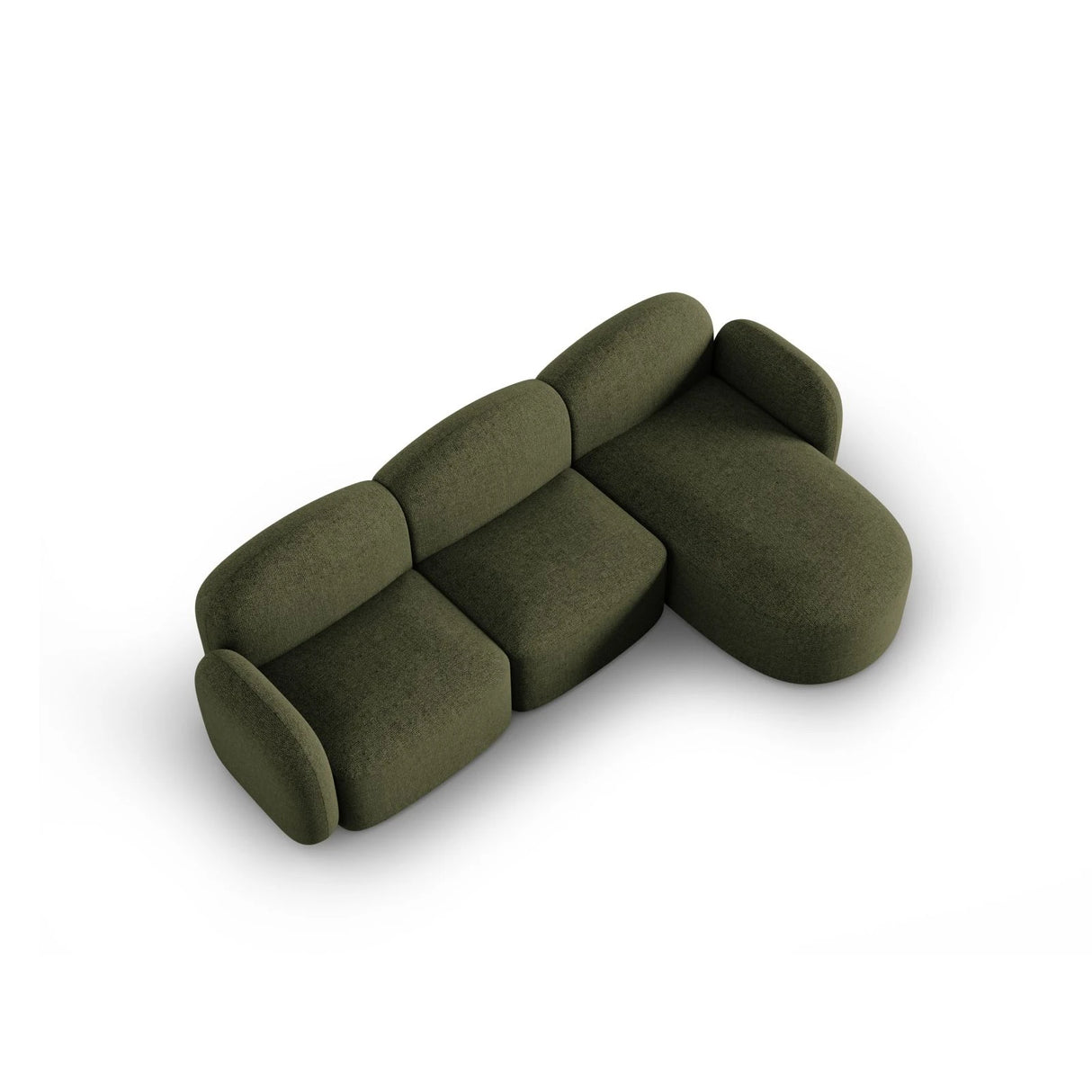 Blair 4-Sitzer Ecksofa Rechts, mit Bezug aus Chenille (Leg10) in Green Melange, 274x167 cm – Bild 6