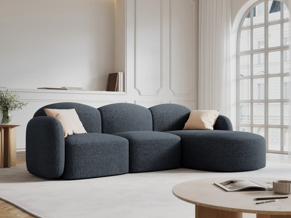 Blair 4-Sitzer Ecksofa Rechts, mit Bezug aus Chenille (Leg13) in Blue Melange, 274x167 cm – Bild 2