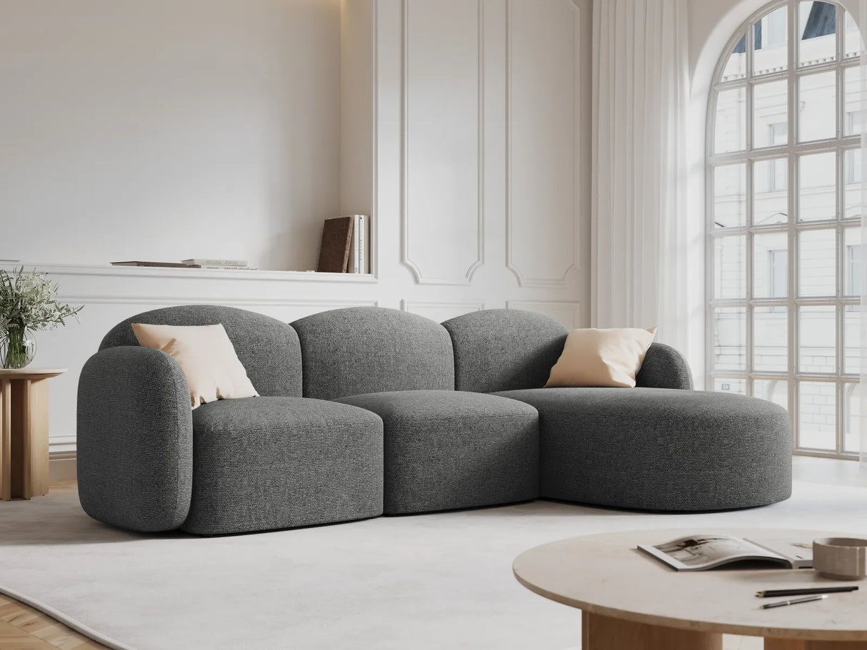 Blair 4-Sitzer Ecksofa Rechts, mit Bezug aus Chenille (Leg18) in Dark Grey Melange, 274x167 cm – Bild 2