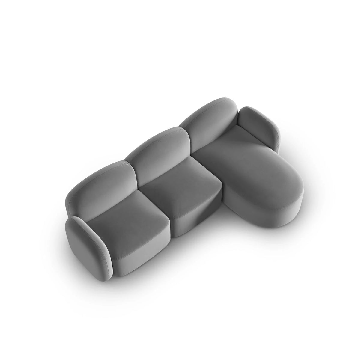 Blair 4-Sitzer Ecksofa Rechts, mit Bezug aus Samt (CasAsh) in Hellgrau, 274x167 cm – Bild 4