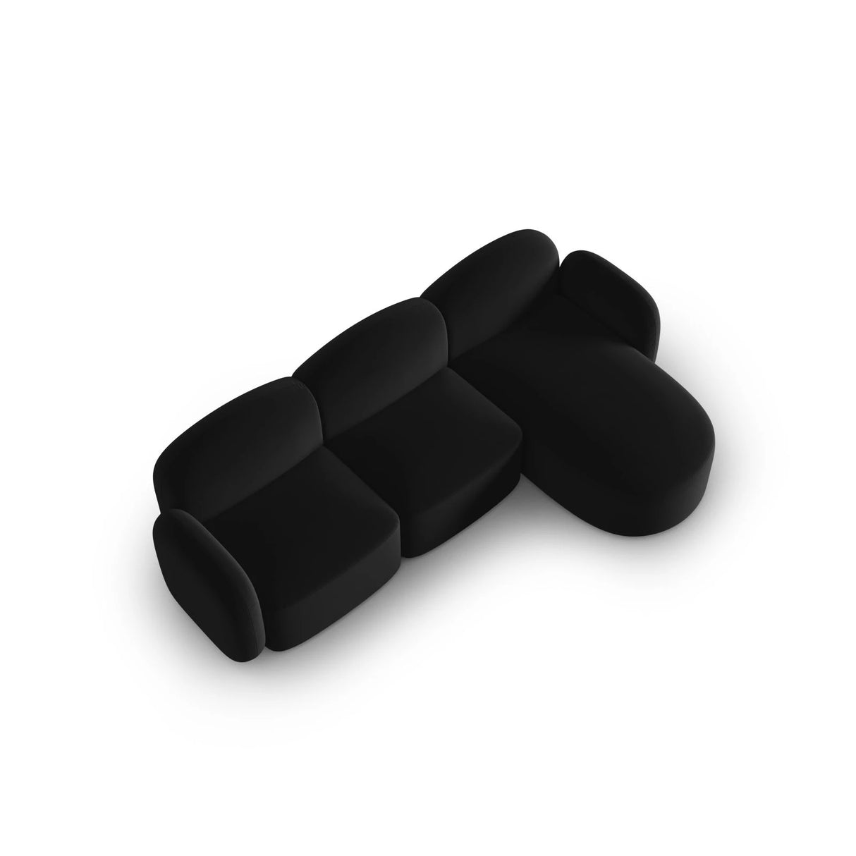 Blair 4-Sitzer Ecksofa Rechts, mit Bezug aus Samt (CasBla) in Schwarz, 274x167 cm – Bild 4