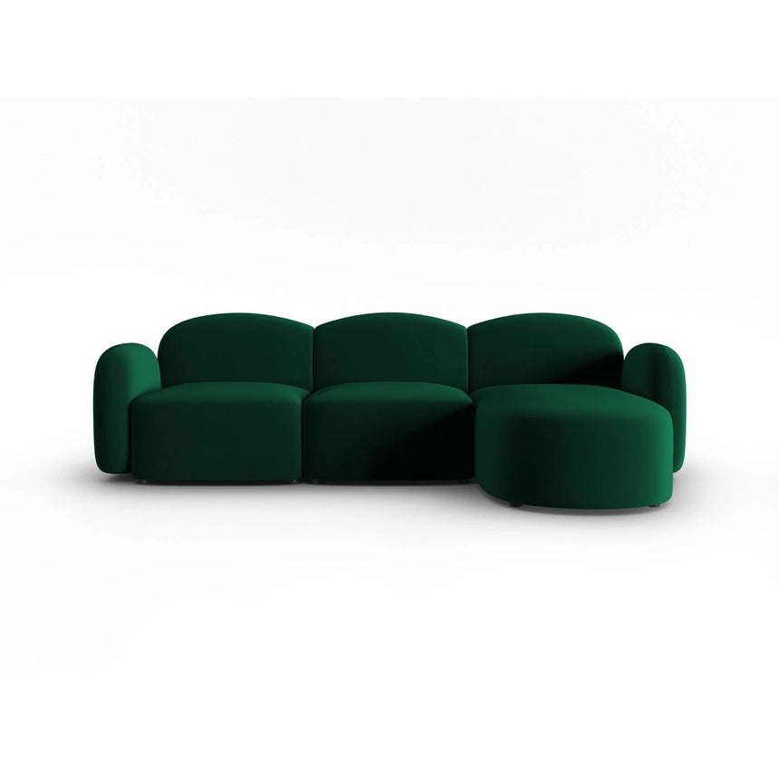 Blair 4-Sitzer Ecksofa Rechts, mit Bezug aus Samt (CasDeGr) in Flaschengrün, 274x167 cm – Bild 1