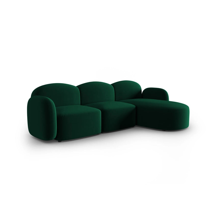 Blair 4-Sitzer Ecksofa Rechts, mit Bezug aus Samt (CasDeGr) in Flaschengrün, 274x167 cm – Bild 2