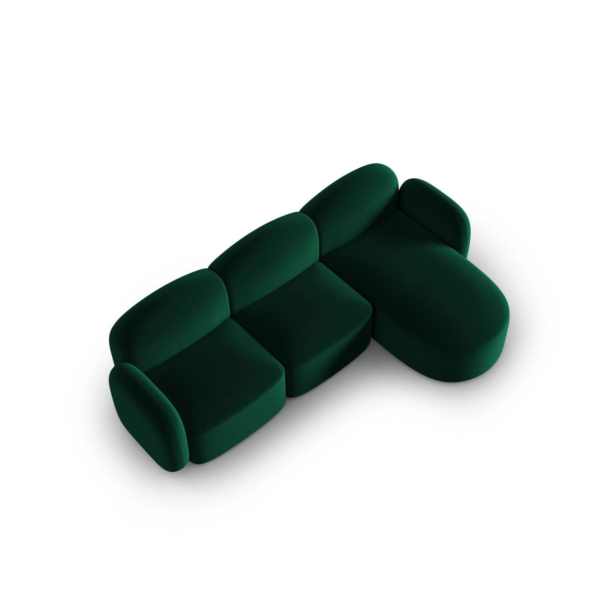 Blair 4-Sitzer Ecksofa Rechts, mit Bezug aus Samt (CasDeGr) in Flaschengrün, 274x167 cm – Bild 4