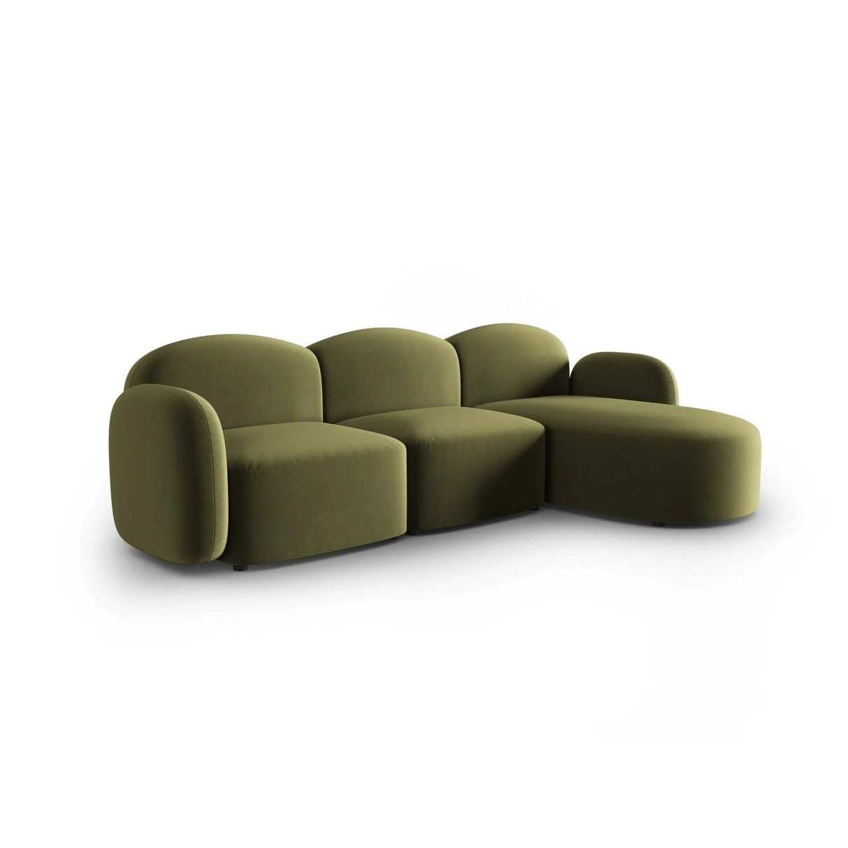 Blair 4-Sitzer Ecksofa Rechts, mit Bezug aus Samt (CasFor) in Light Green, 274x167 cm – Bild 2