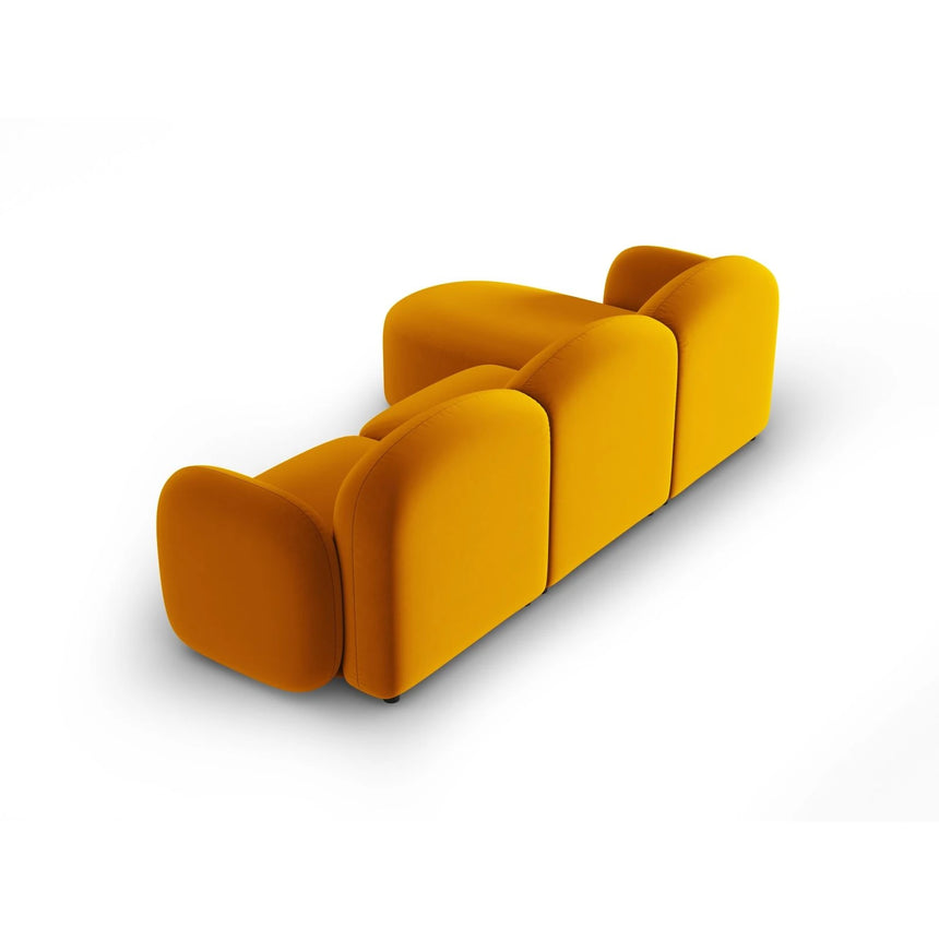 Blair 4-Sitzer Ecksofa Rechts, mit Bezug aus Samt (CasMos) in Gelb, 274x167 cm – Bild 3