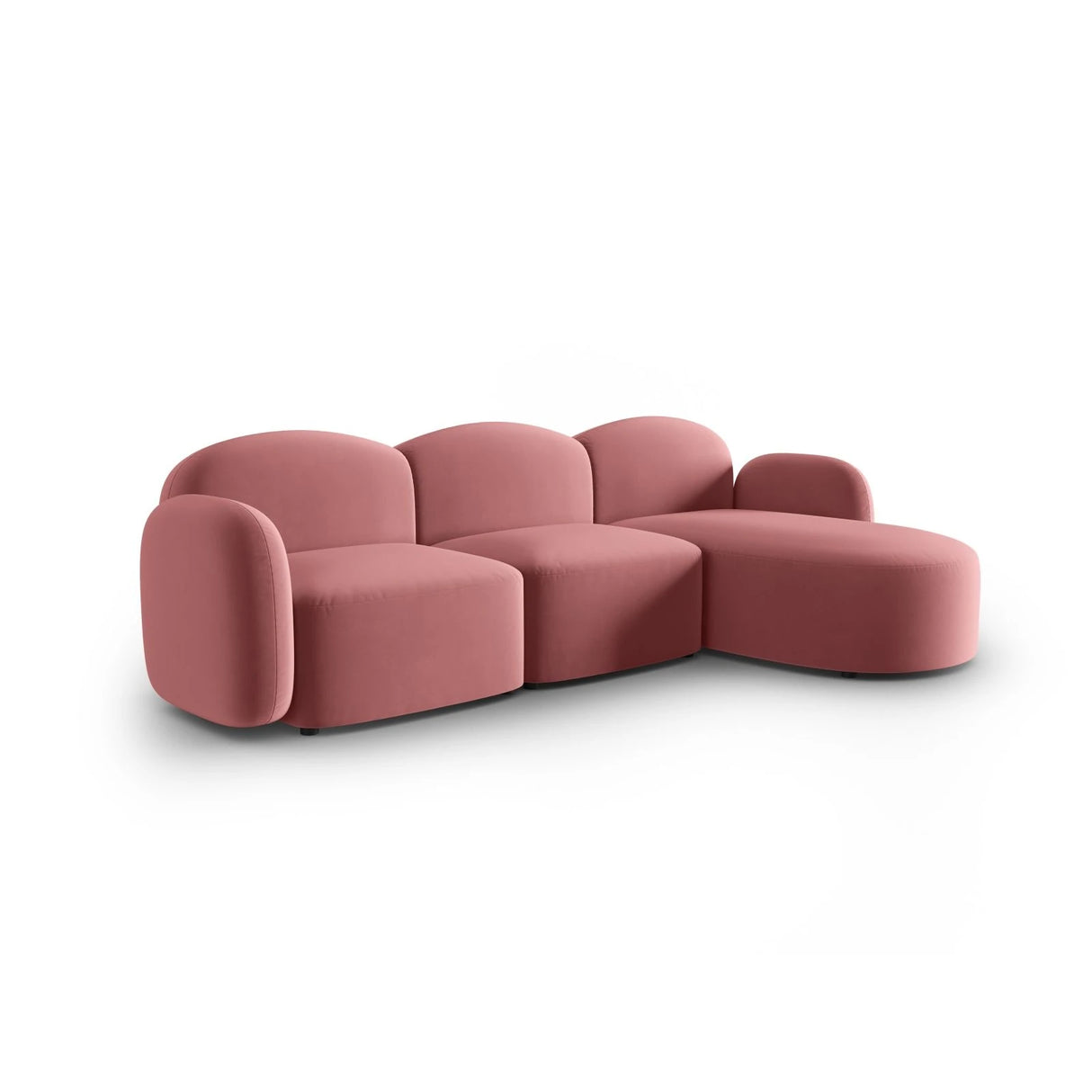 Blair 4-Sitzer Ecksofa Rechts, mit Bezug aus Samt (CasSal) in Salmon, 274x167 cm – Bild 2