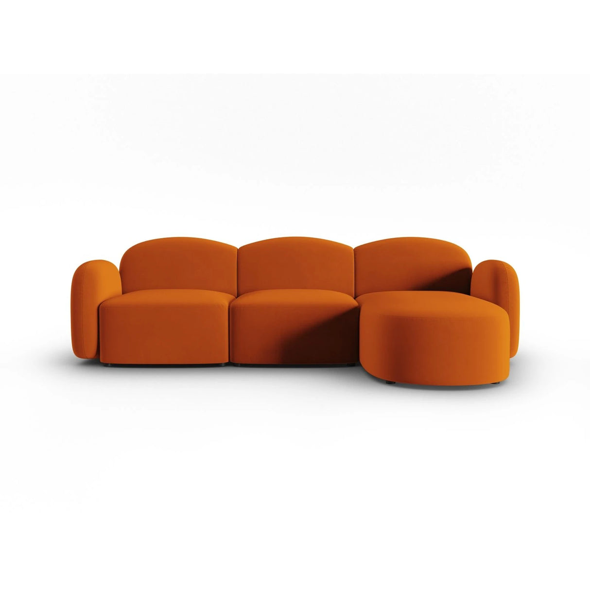Blair 4-Sitzer Ecksofa Rechts, mit Bezug aus Samt (CasTerr) in Terrakotta, 274x167 cm – Bild 1
