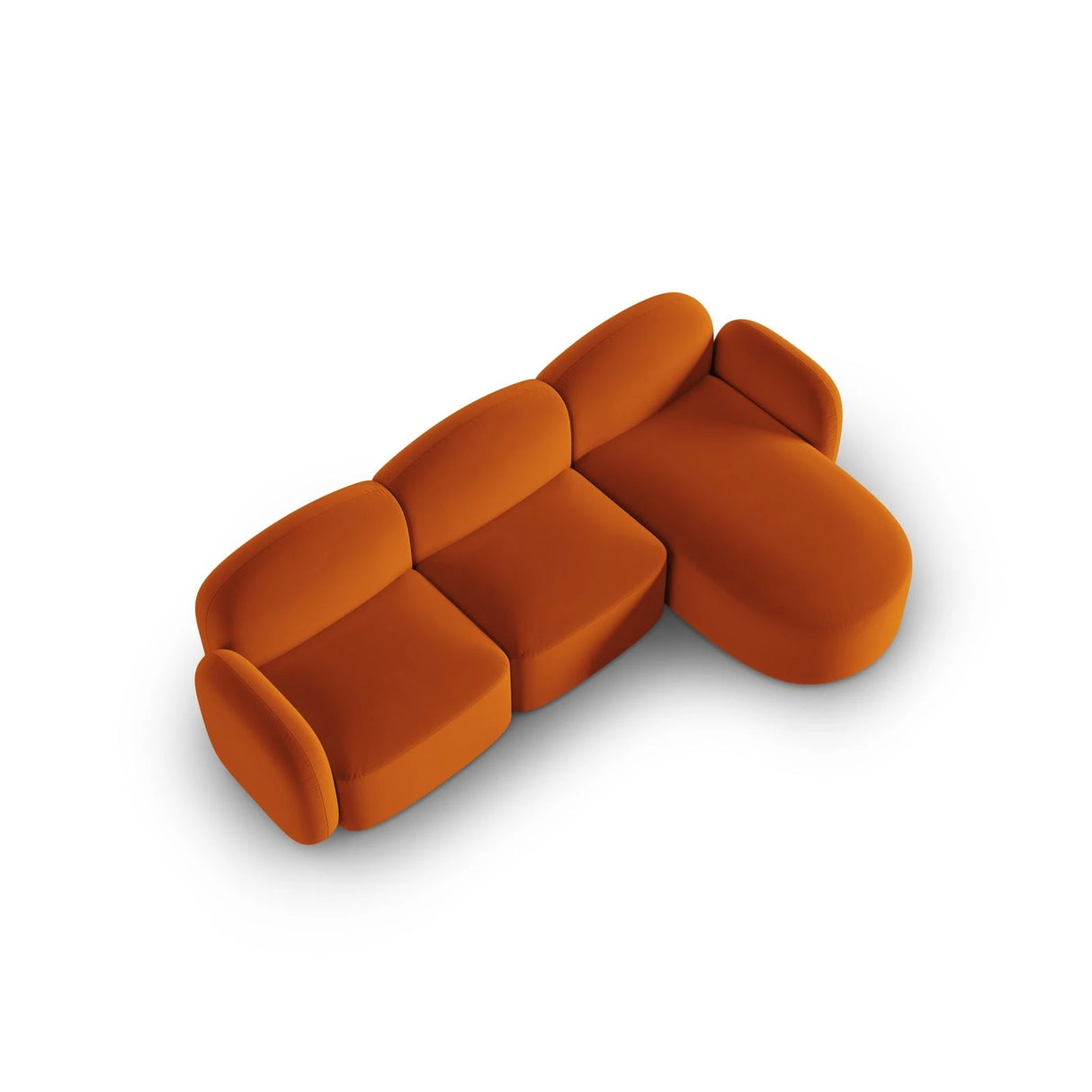 Blair 4-Sitzer Ecksofa Rechts, mit Bezug aus Samt (CasTerr) in Terrakotta, 274x167 cm – Bild 4