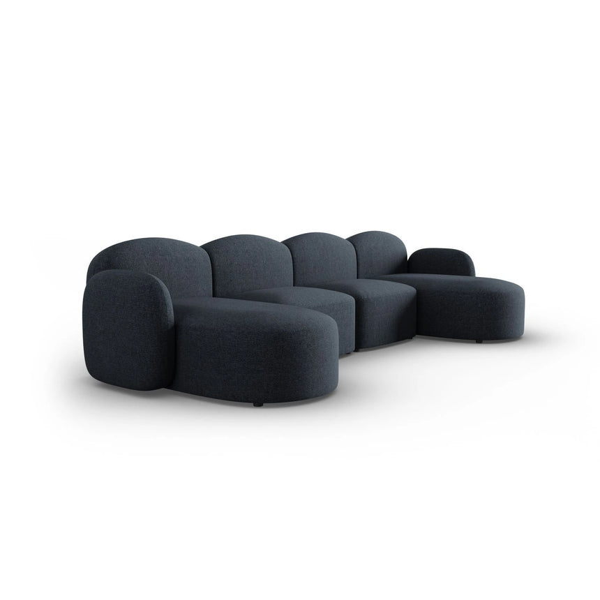 Blair 6-Sitzer Panorama-Sofa mit Bezug aus Chenille (Leg13) in Blue Melange, 354x167 cm – Bild 4