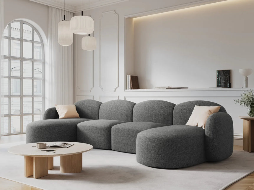 Blair 6-Sitzer Panorama-Sofa mit Bezug aus Chenille (Leg18) in Dark Grey Melange, 354x167 cm – Bild 2