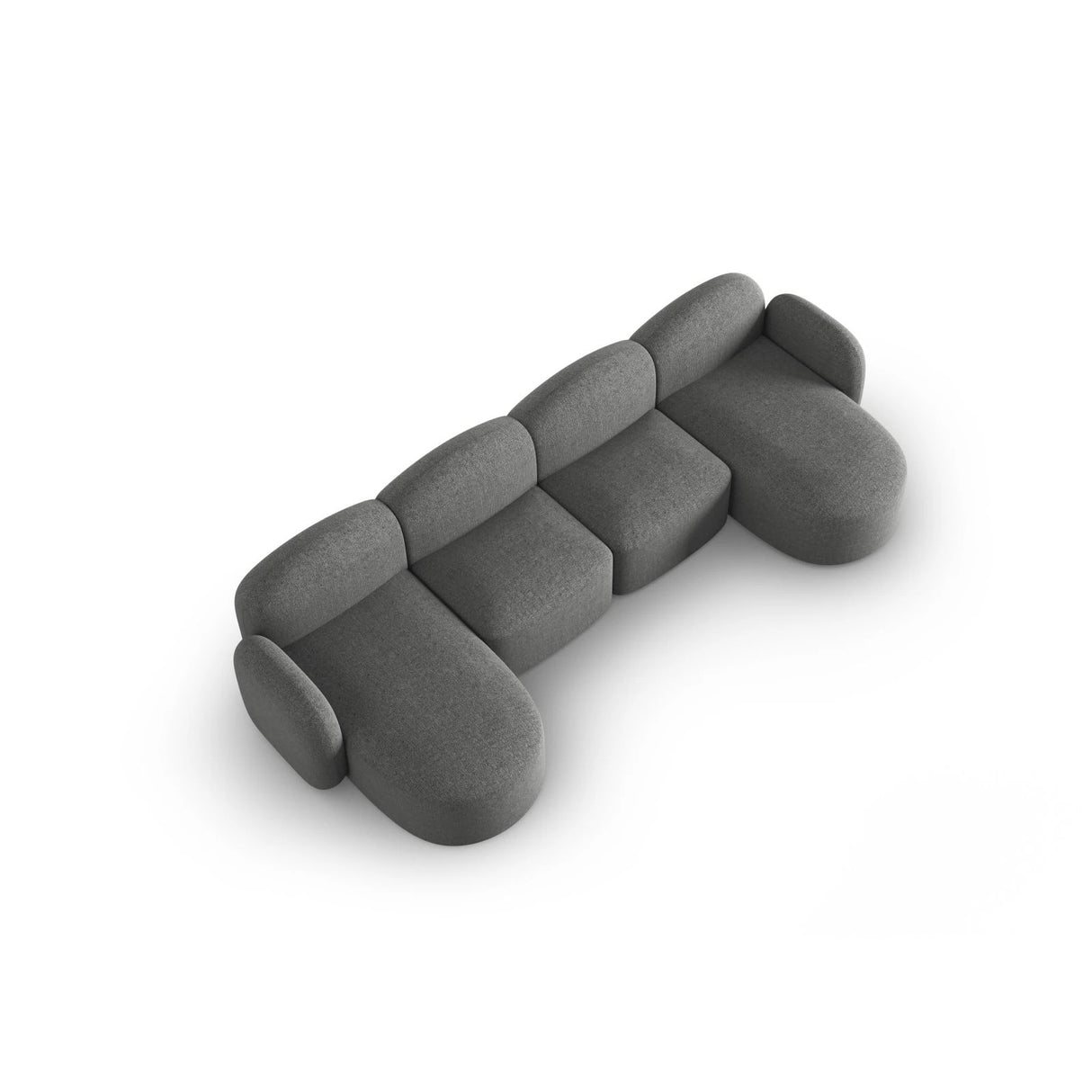 Blair 6-Sitzer Panorama-Sofa mit Bezug aus Chenille (Leg18) in Dark Grey Melange, 354x167 cm – Bild 6