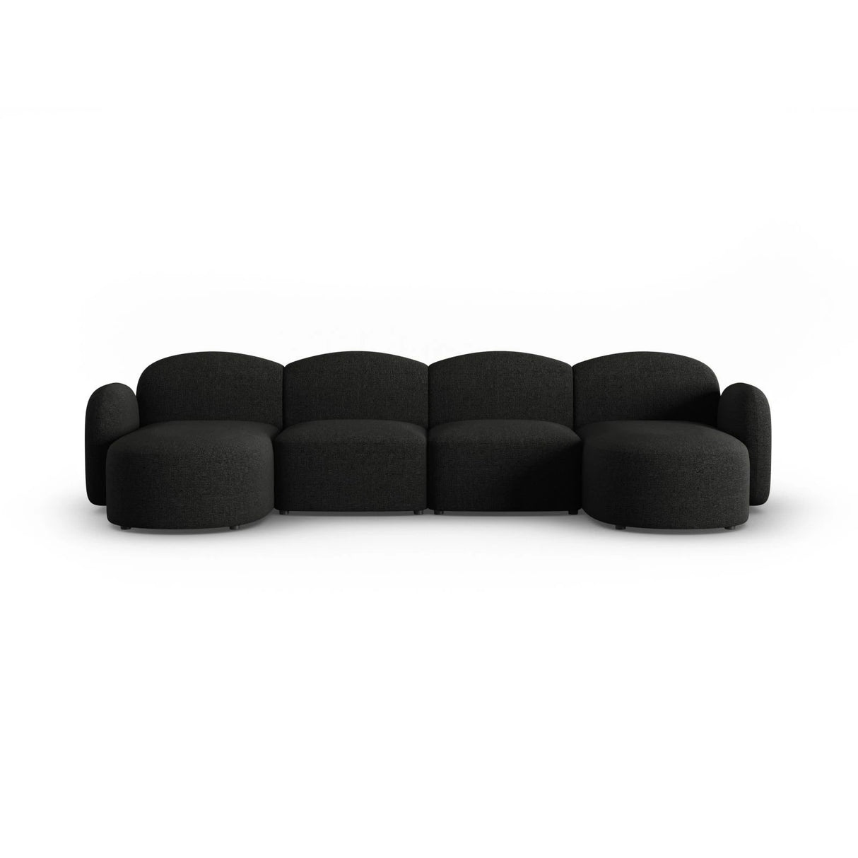 Blair 6-Sitzer Panorama-Sofa mit Bezug aus Chenille (Leg19) in Black Melange, 354x167 cm – Bild 1